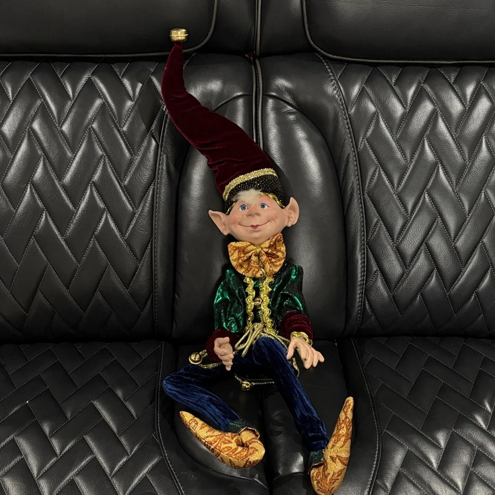 Robert Stanley Festive Posable Christmas Elf Doll with Velvet Outfit 23” - Picture 2 of 16